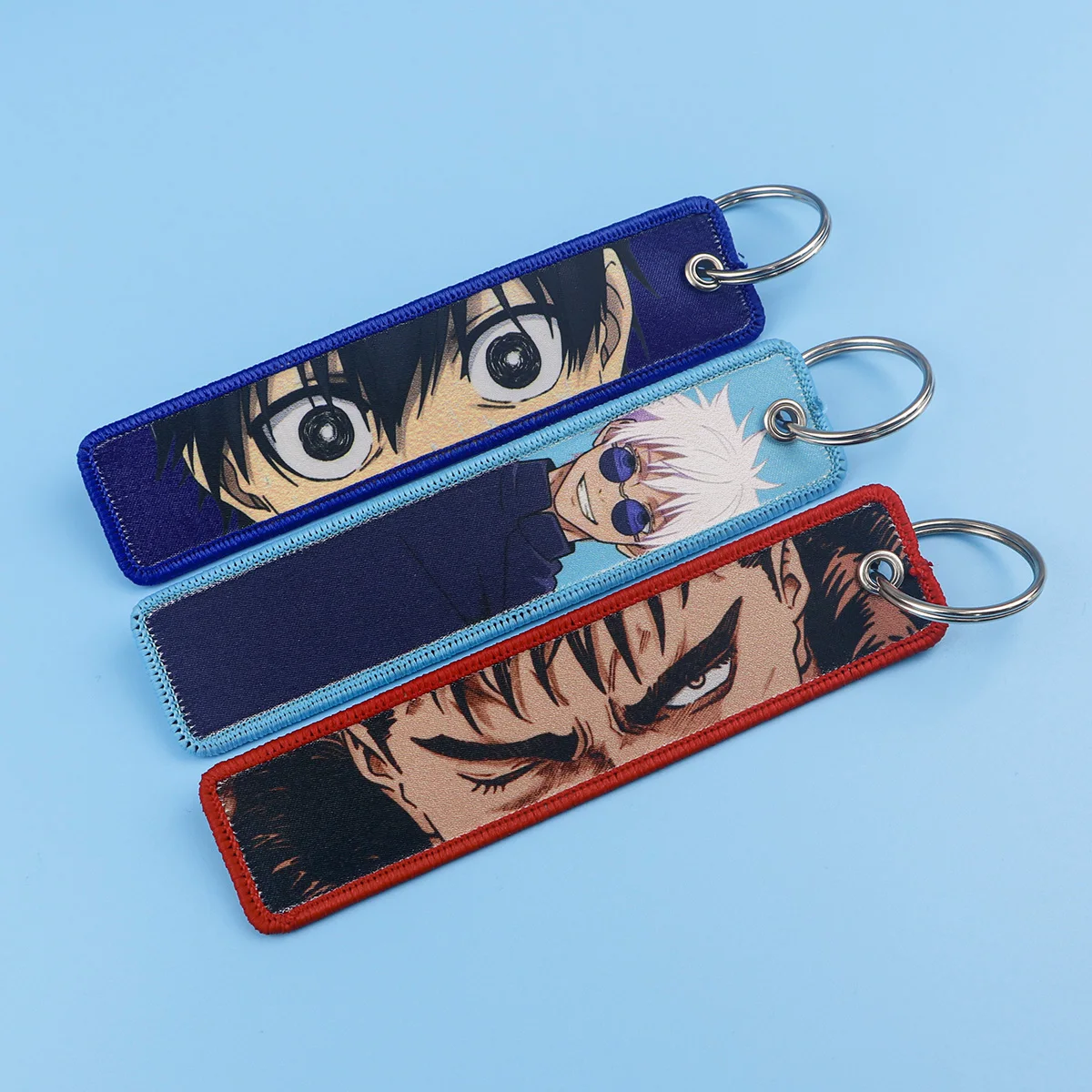 Gojo Satoru Cartoon Keychain for Motorcycle Manga Anime Key Chain for Men Gifts and Cars Key Tag Embroidery Key Fashion Jewelry