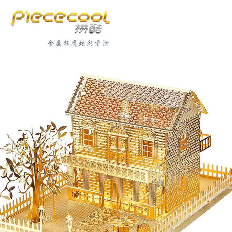 โลหะ DIY House Assembly รุ่น 3D สามมิติไม่กาวจิ๊กซอว์จิ๊กซอว์ปริศนา Villa ตกแต่งอาคารจิ๊กซอว์