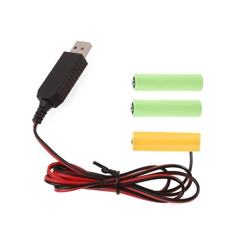 1 مجموعة 4.5 فولت AA بطارية مزيفة كابل الطاقة USB سلك الطاقة الطويلة الأدوار استبدال بطاريات 3x AA LR6