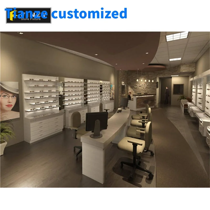 

（customized）Custom Modern Optical Shop Interior Layout Design Retail High End Optical Store Display Furniture Cabinets