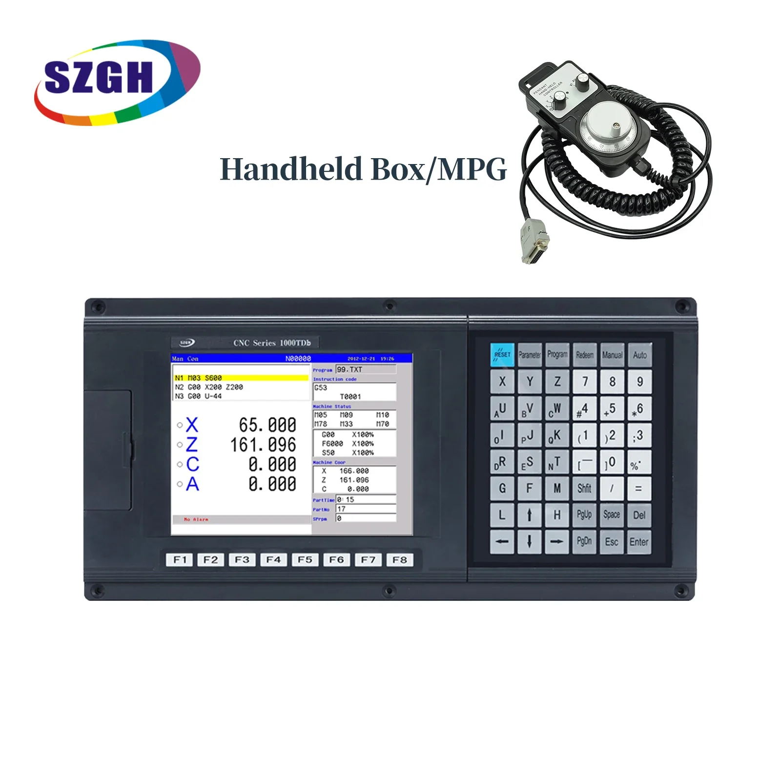 Ondersteuning PLC & Macro Functie 4-assige CNC SZGH-controllerkit voor draaibankmachinecontroller-systeem
