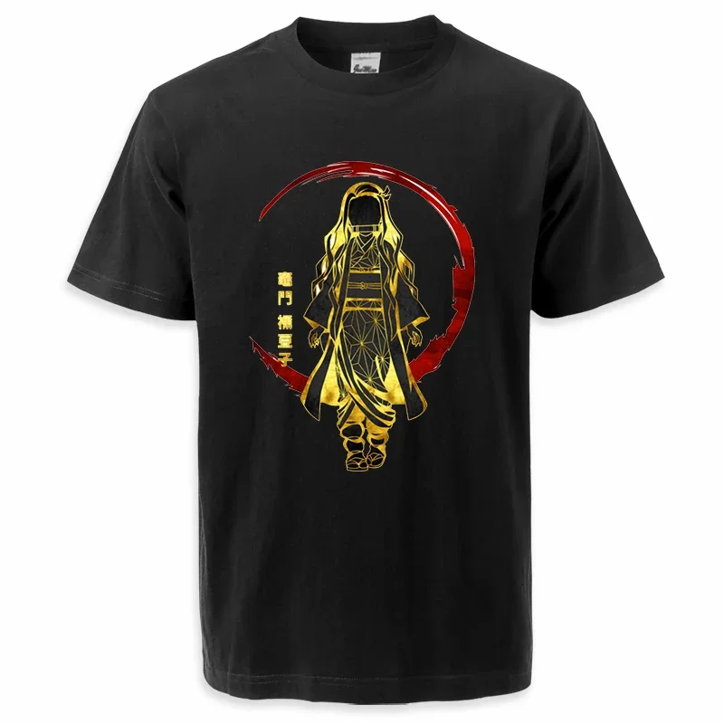 Unisex Demon Slayer Anime Camiseta, Tops Nezuko, camiseta de algodão o pescoço, tops de alta qualidade, verão Tees, Manga, 2024