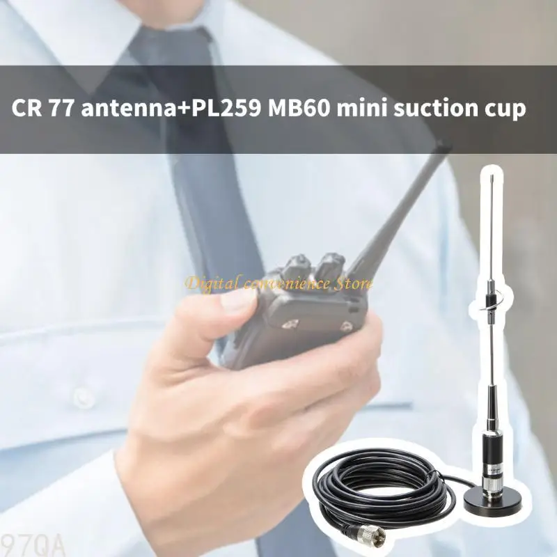 

97QA Mini Base Antennas Set Small CR-77 Antennas Package for Two Way Radios