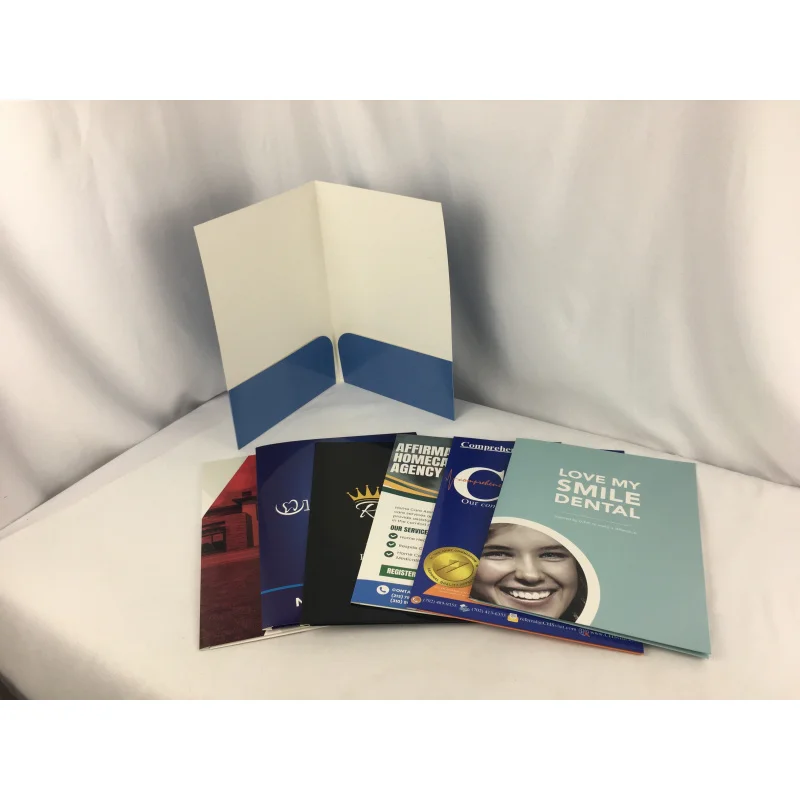 custom  paper folder printing A4 size Unique Luxury  Die Presentation Folders  Tri Paper File Folders With Business