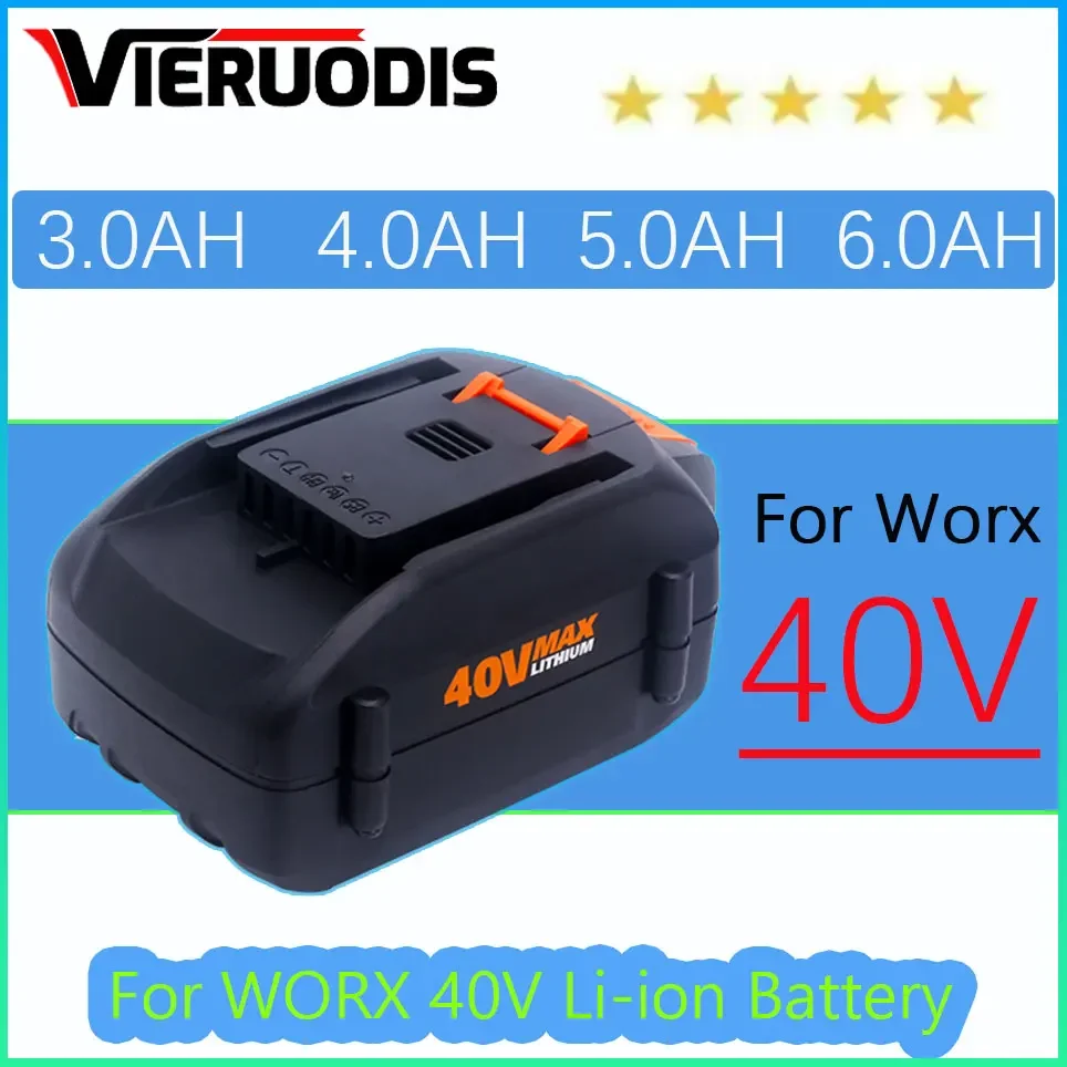 

For WORX New 40V 3.0AH/4.0AH/5.0AH/6.0AH Replaceable Lithium-Ion Battery WA3580