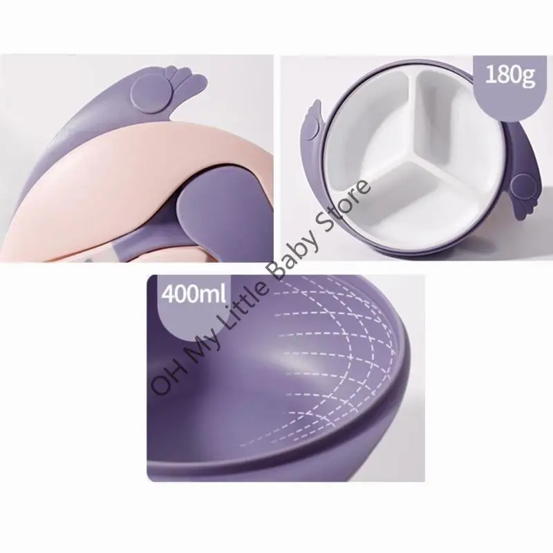 مجموعة طعام M76C للأطفال الرضع خالية من مادة BPA، أدوات مائدة سهلة التنظيف للفتيات