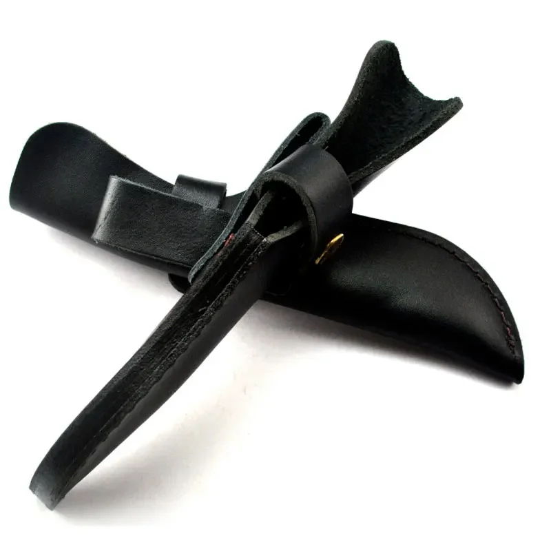 Swayboo, 1 Uds., cuchillo negro fijo Universal, Funda de cuero, Material de piel de vaca, cuchillo de caza, accesorios de herramientas de transporte con hebilla