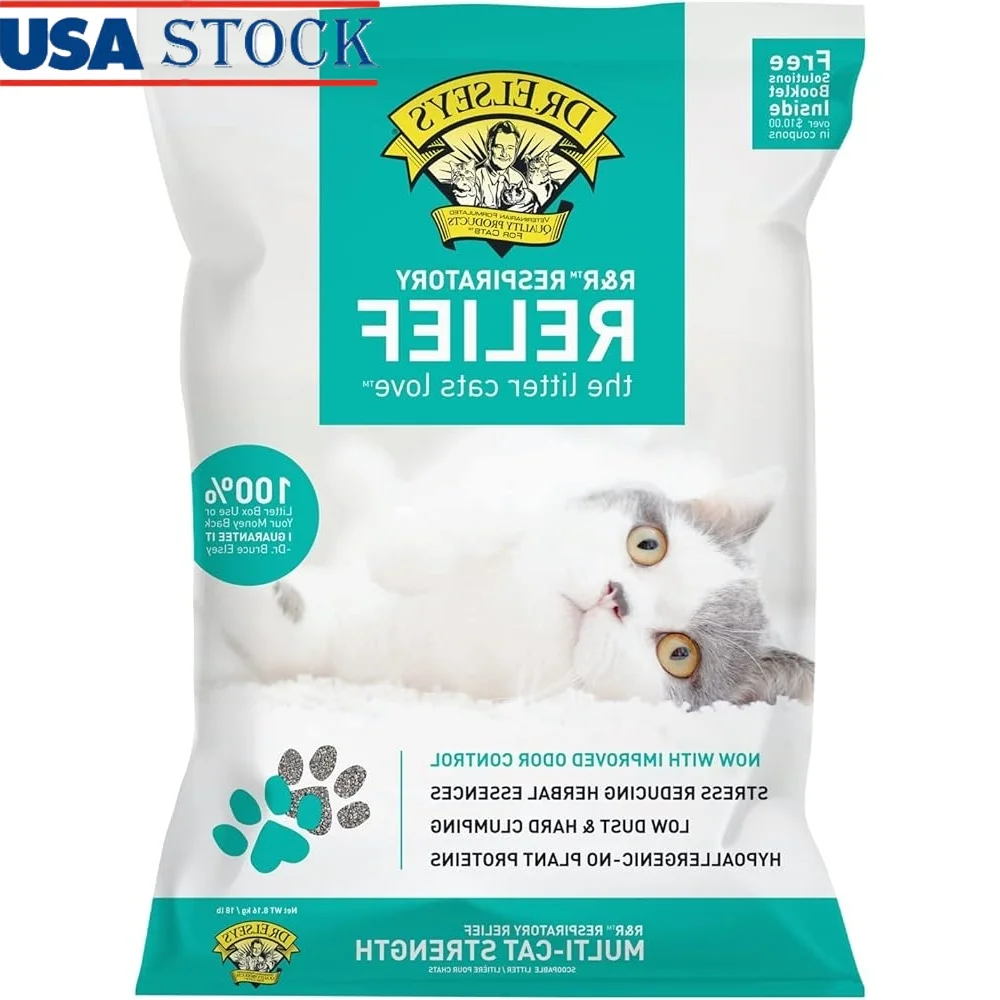 

Clumping Cat Litter 18lb Dust-Free Stress Relief Medium Grain Clay Superior Odor Control Hard Clumps Low Tracking Multi-Cat Safe