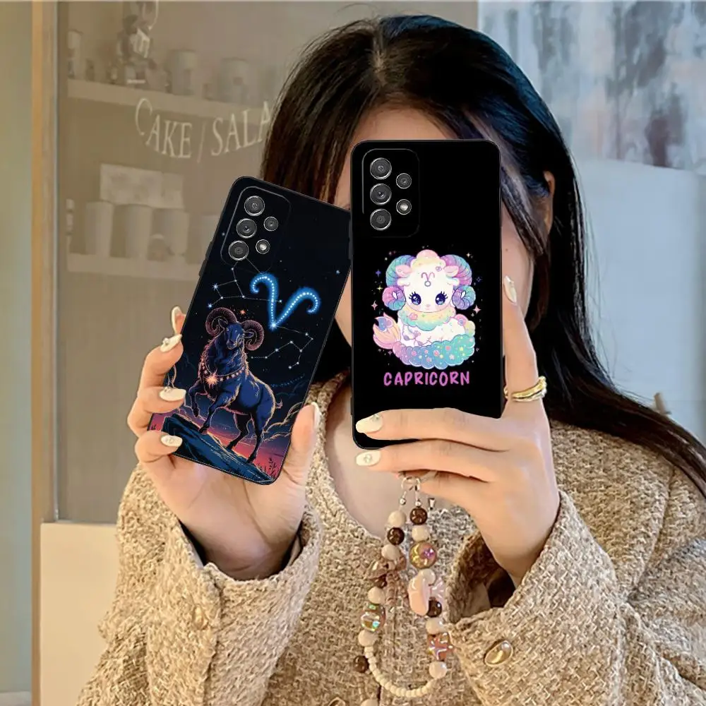 Zodiac Sign Capricorn Phone Case for Samsung Galaxy M55 54 42 35 34 33 32 23 22 15 14 13 12 F55 5G Soft TPU Shockproof Cover