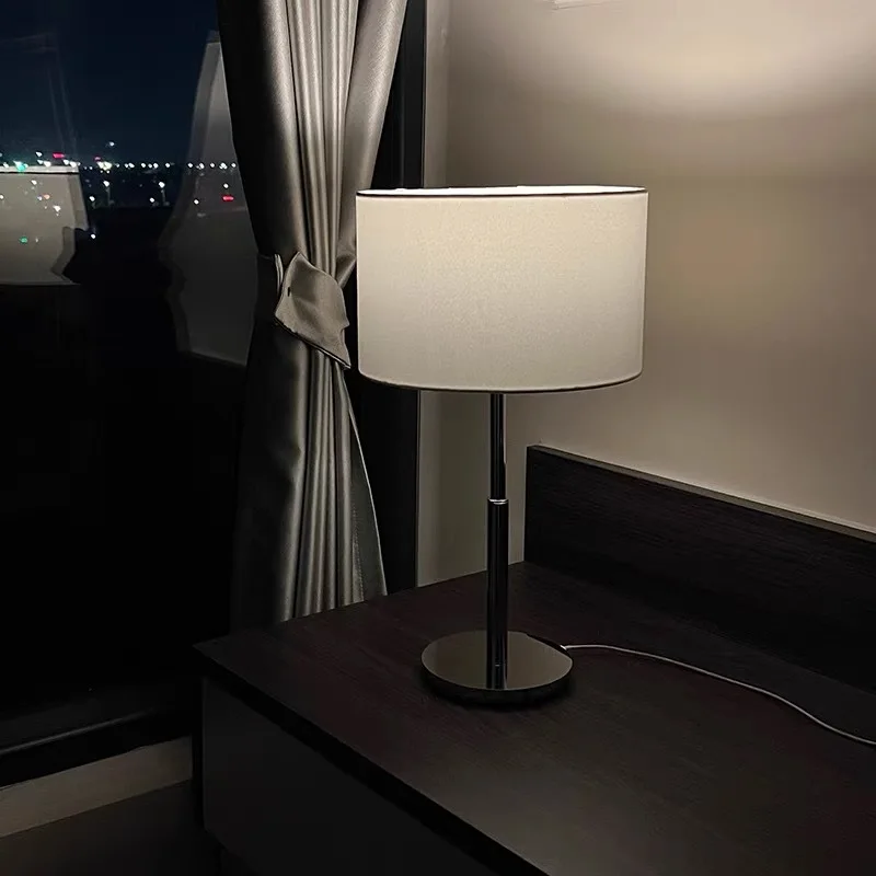 

Nordic Design Minimalist Table Lamps Living Room Sofa Side Bedroom Bedside Hotel Study Fabric Reading Decoration LED Desk Lights