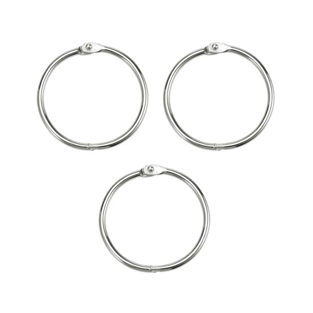 Kit de anillos de papel de hojas sueltas, 100 Uds., 25mm de diámetro interior, aros de encuadernación Connective DIY, accesorios para álbumes artesanales, anillos de carpeta de apertura