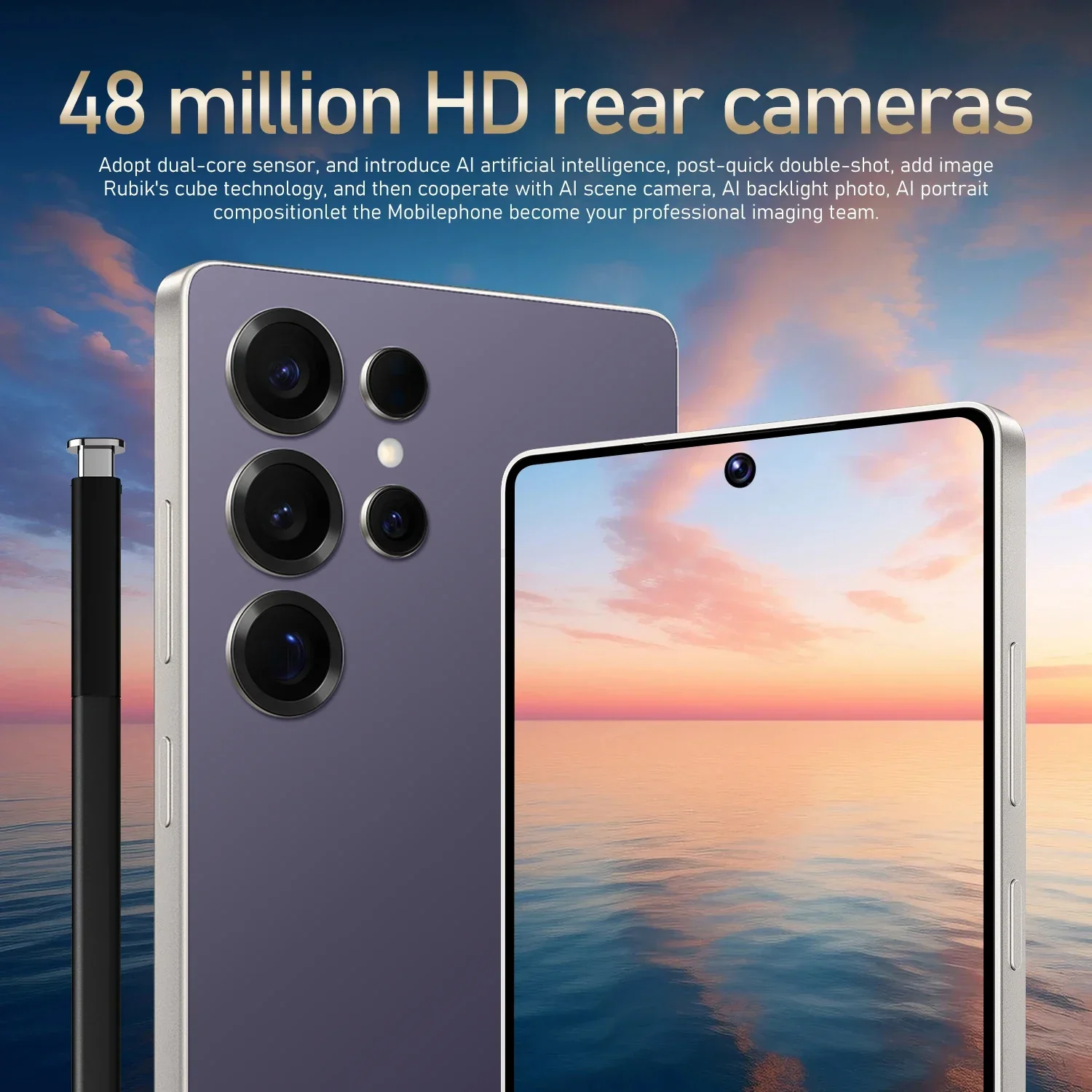 FUFFI S25 Pro Smartphone Cellphones Android 12,6.8 inch Screen,12+512GB,24+48MP Mobile phone 5800mAh Google Play Store,Phone 5G