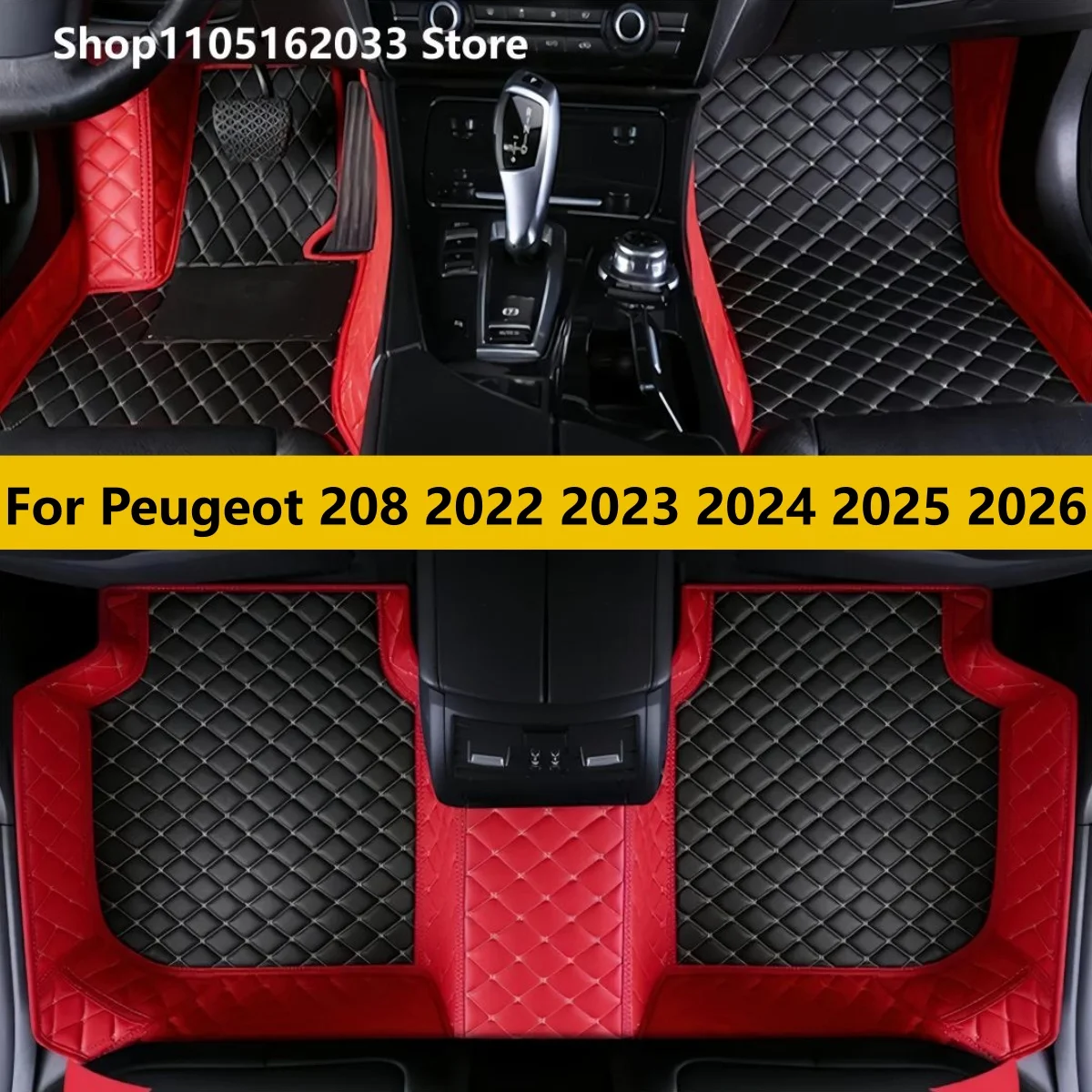

Автомобильные коврики для Peugeot 208 2022 2023 2024 2025 2026, водонепроницаемый полный комплект, коврики для автомобилей, аксессуары