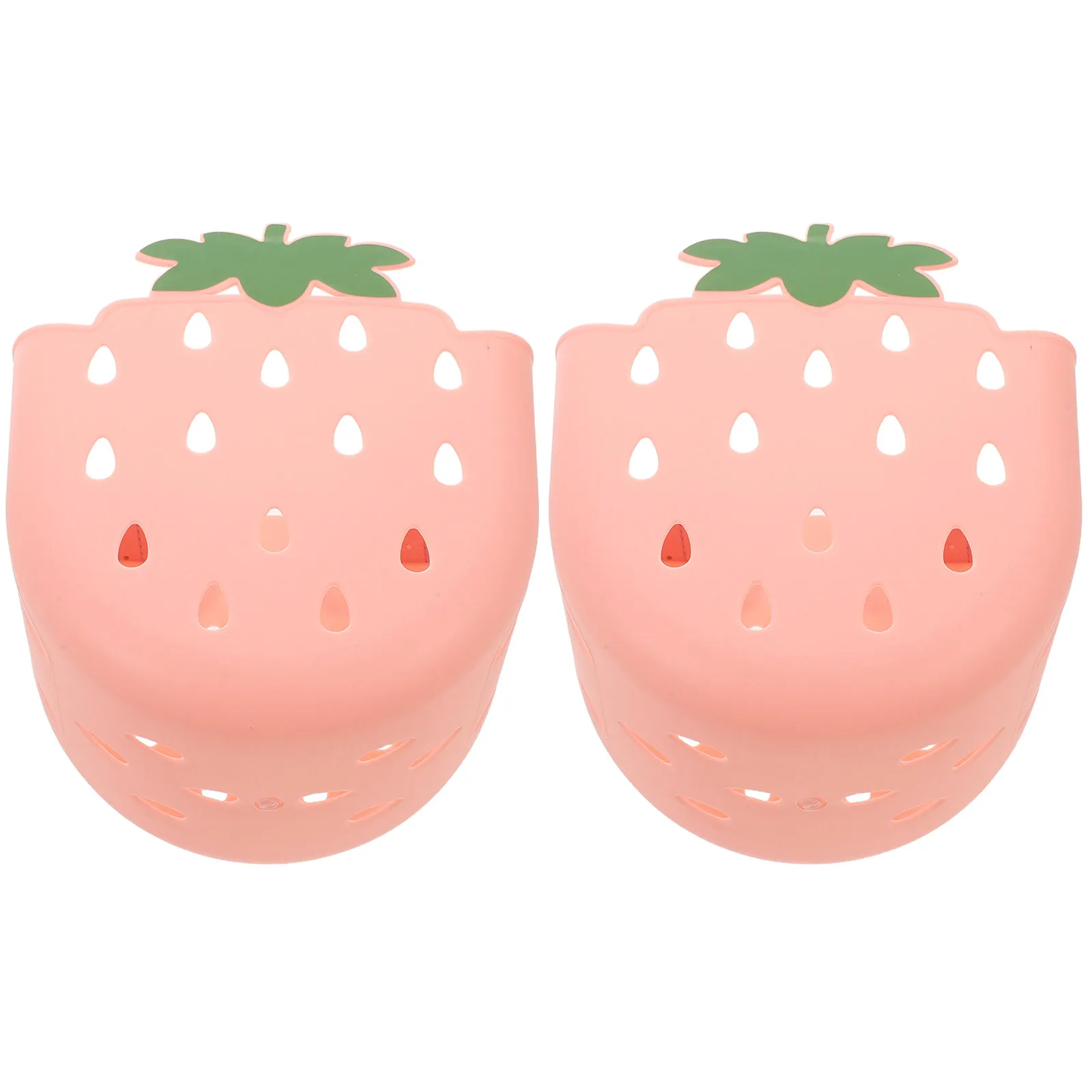 

2Pcs Kids Bicycle Basket Plastic Front Handlebar Storage Cute Strawberry Fruit Design Bike Scooter Tricycle Gift