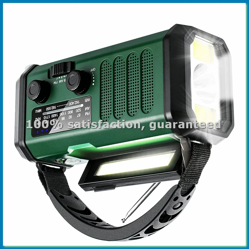 

Solar Power Emergency Hand Crank Radio AM FM Weather Radio, SOS, 3 Modes ,Reading Lamp-ABFT