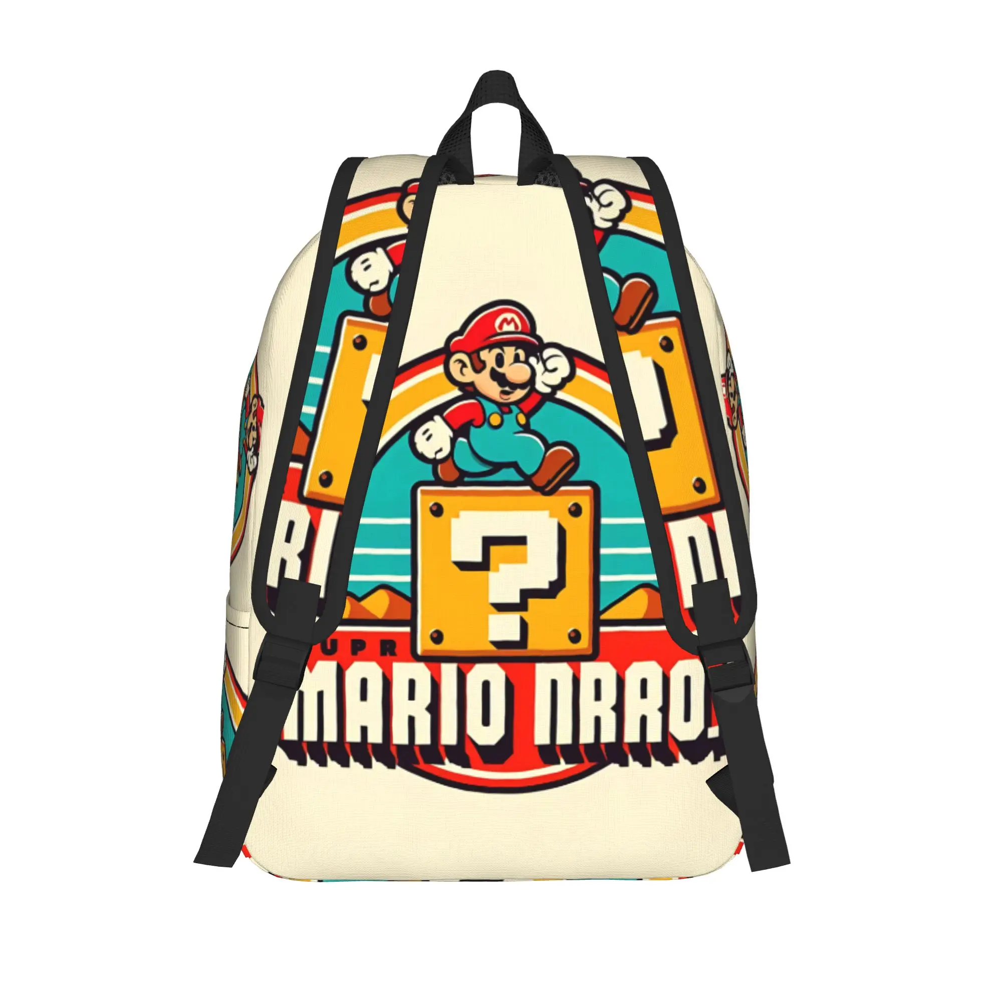 Fashion Cartoon Super Mario Backpack  Mochilas Fashion Office Work Retro Washable Rucksack