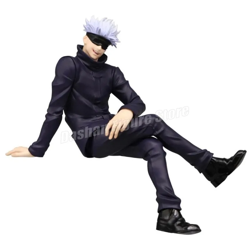 Anime Jujutsu Kaisen Satoru Gojo Action Figure Noodle Stopper 14cm Car Ornaments PVC Sitting Posture Collection Model Toys Gifts