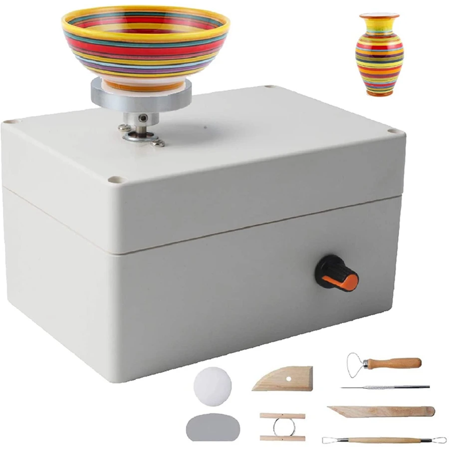

A76X-Pottery Wheel Machine, USB Pottery Making Kit with 6Pcs Ceramic Clay Tools, Electric Pottery Wheels DIY Kits