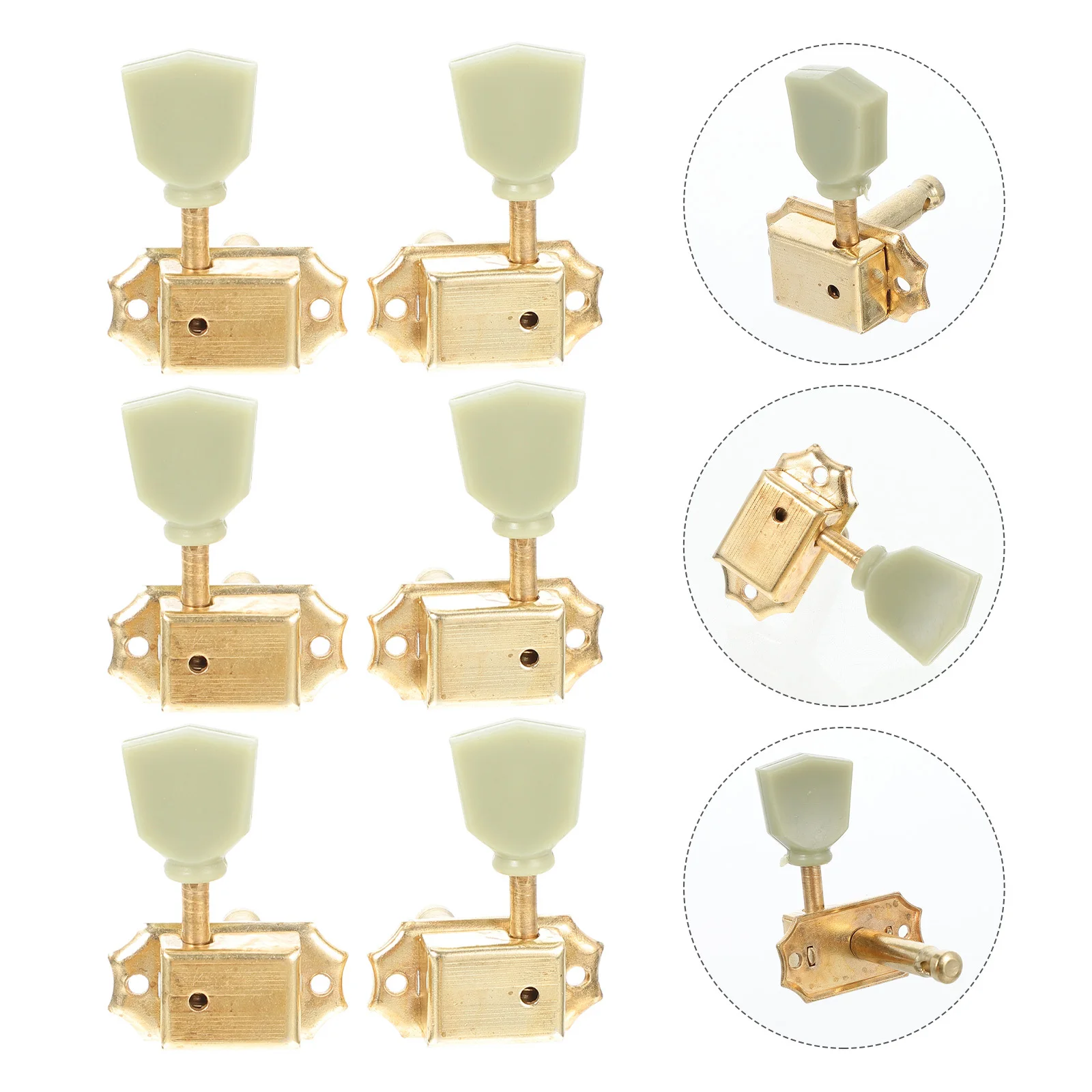 6 قطعة أوتاد ضبط سلسلة الجيتار رؤوس موالف معدنية لاستبدال أجزاء آلة الجيتار الكهربائي الصوتي