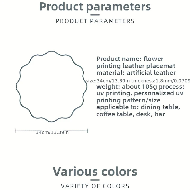 1 pc printed creative Korean contrasting color insulated tableware pad with striped flower plate pad, suitable for dining table