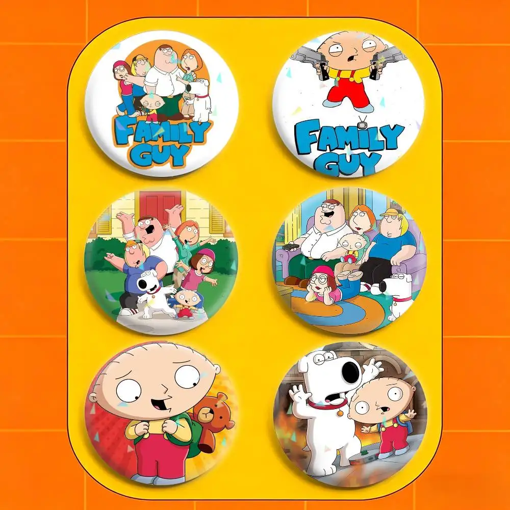 Family Guy  32/44/58mm Handmade Pins Round Brooch Badge Backpacks Clothes Jewelry Gifts