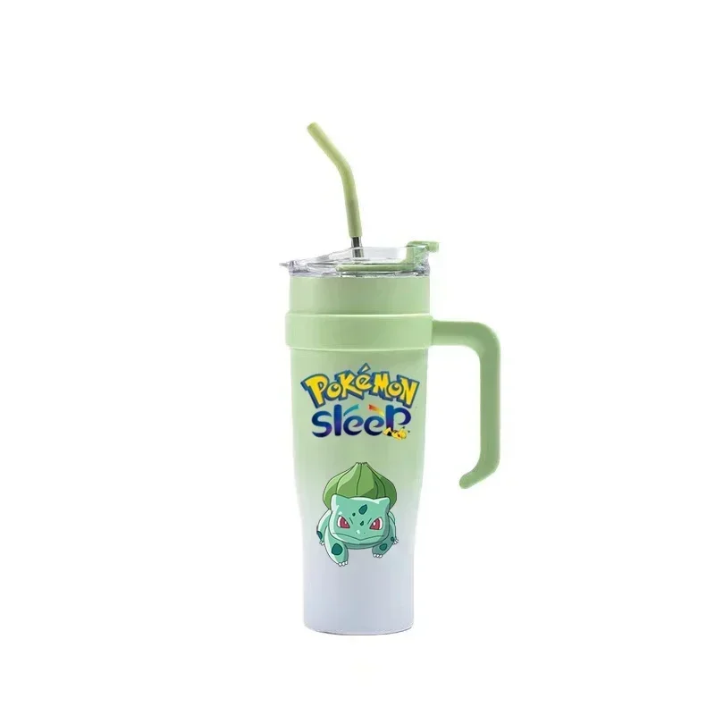 Pokemom Cute Cartoon Big Mac 40oz Ice King Stainless Steel Insulated Cup Straw Large Capacity Car Water Cup