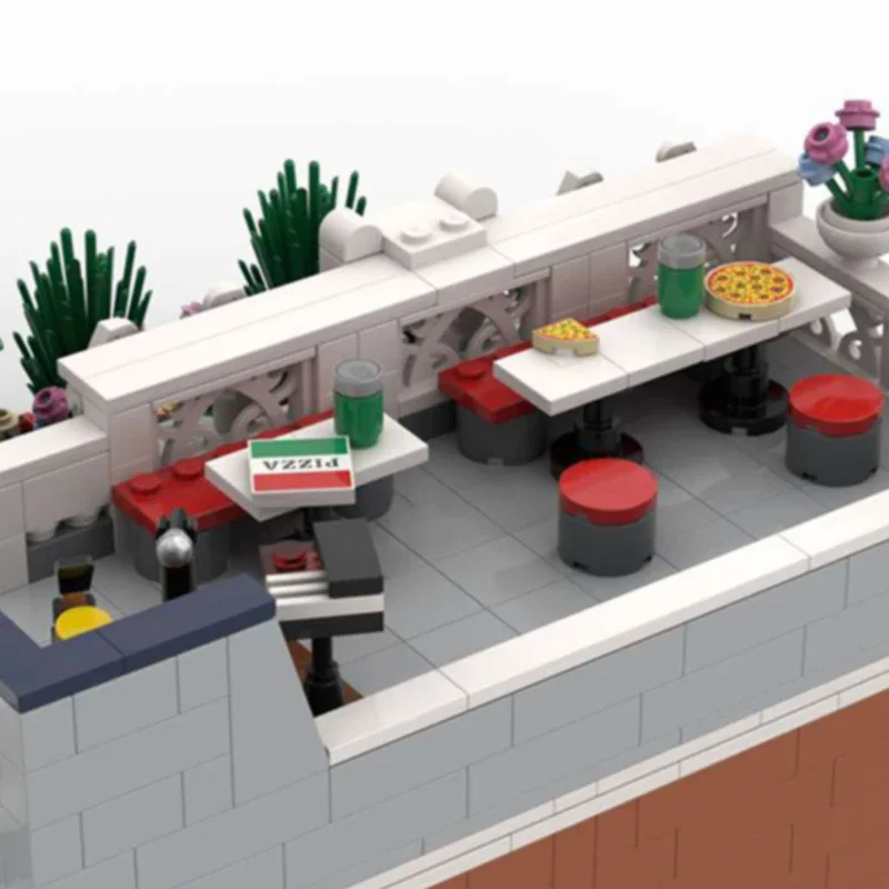 Modelo City Street View, ladrillos de construcción MOC, restaurante y tienda de mascotas, tecnología Modular, regalos, vacaciones, montar, juguetes para niños, traje