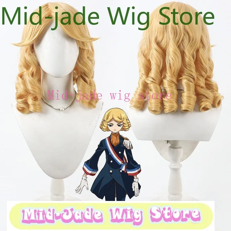 Anime Dr. STONE Francois Cosplay Wig Golden Blonde Short Curly Hair Unisex Butler Heat Resistant Synthetic Wigs