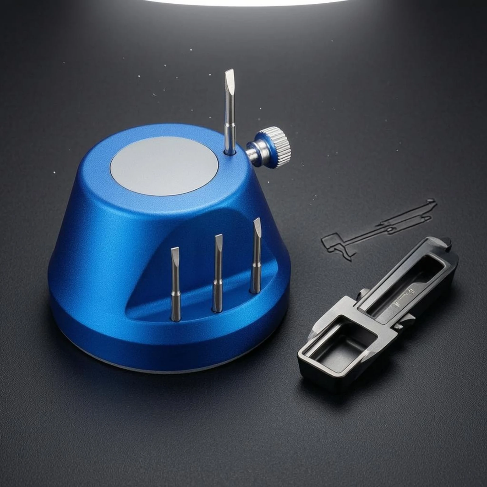 Watch Strap Screw Tool Aluminum Screw Removal Base Watch Band Repair Tool Set Compact Blue