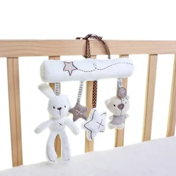 Sonajeros de campana de mano para bebé, cama colgante, asiento de seguridad, música de conejo, juguetes de peluche, cochecito multifunción, juguete para niños