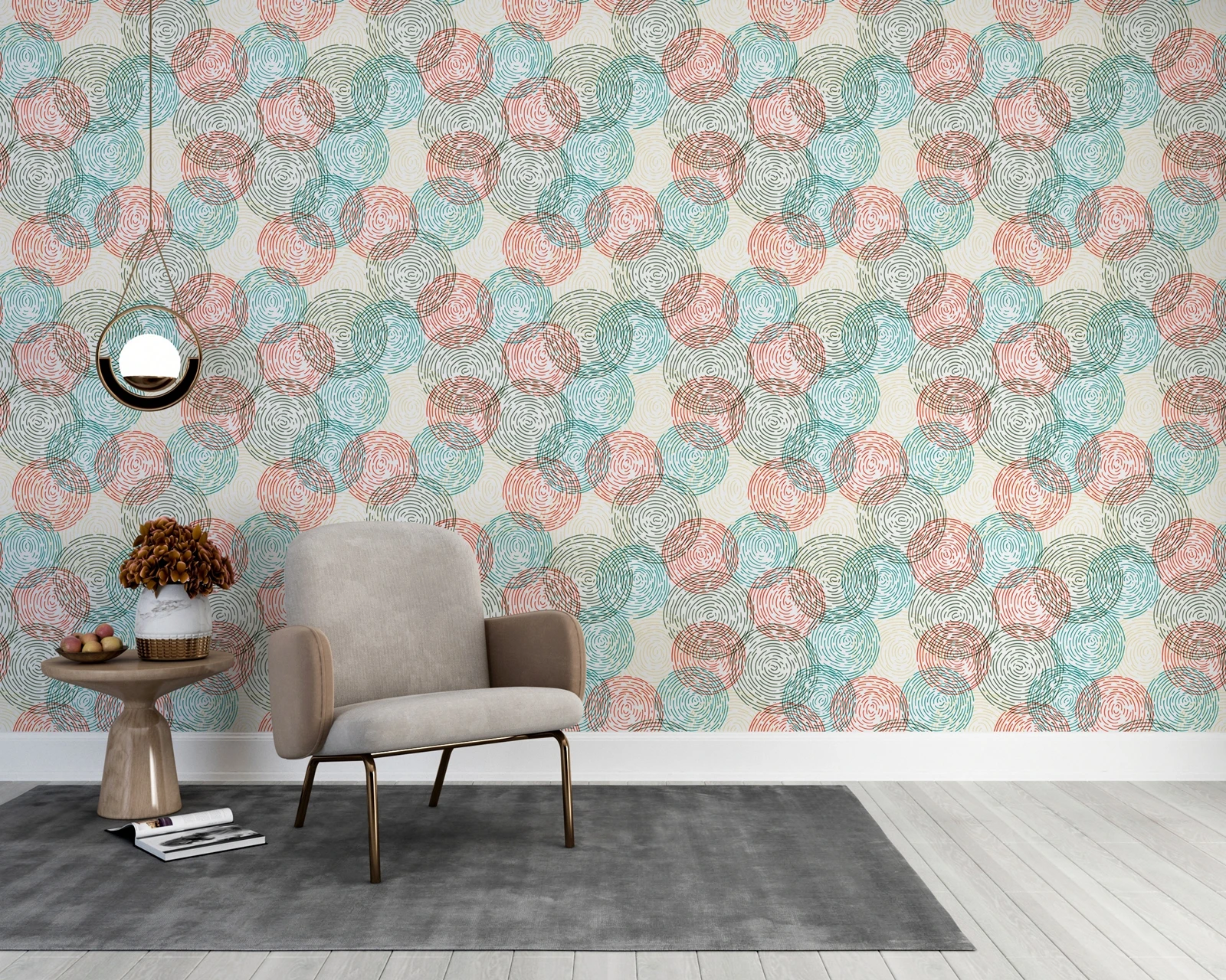 

Наклейка на обои с графическим кругом, роскошные обои в современном стиле, красочное концентрическое украшение комнаты в виде круга, настенная кухня, 50*300 см