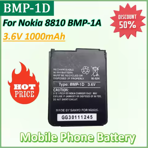 New 8810 3.6V 1000mAh Mobile Phone Battery for Nokia 8810 BMP-1A BMP-1D High Quality Battery