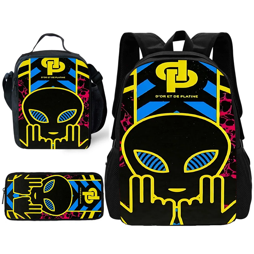 

3 pcs set Rapper JuL C'est Pas Des Lol Child School Backpack with Lunch Bags ,Pencil Bags ,School Bags for Boys Girls Best Gift