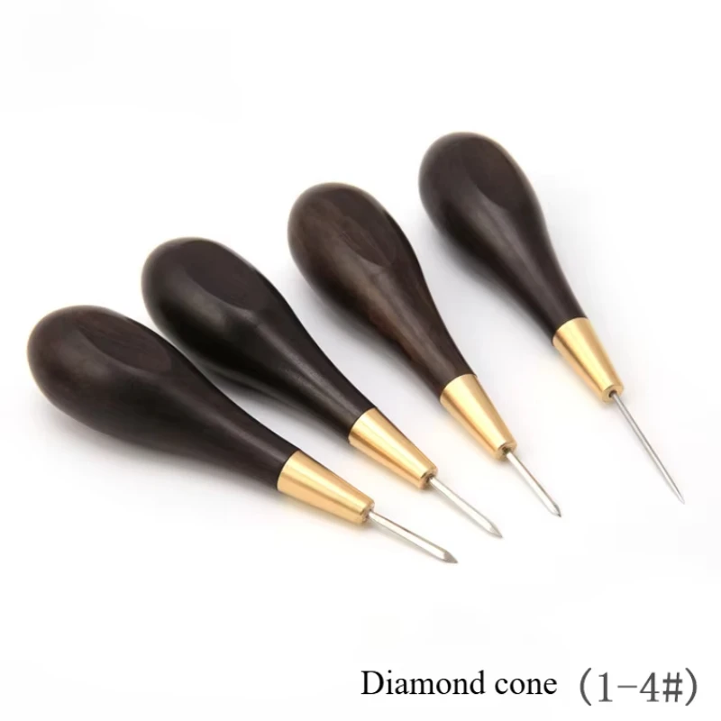 

Leather Stitching Awl Diamond Shape Ebony Blackwood & Brass Craft Tool Hand Sewing Awl DIY Stitcher Taper