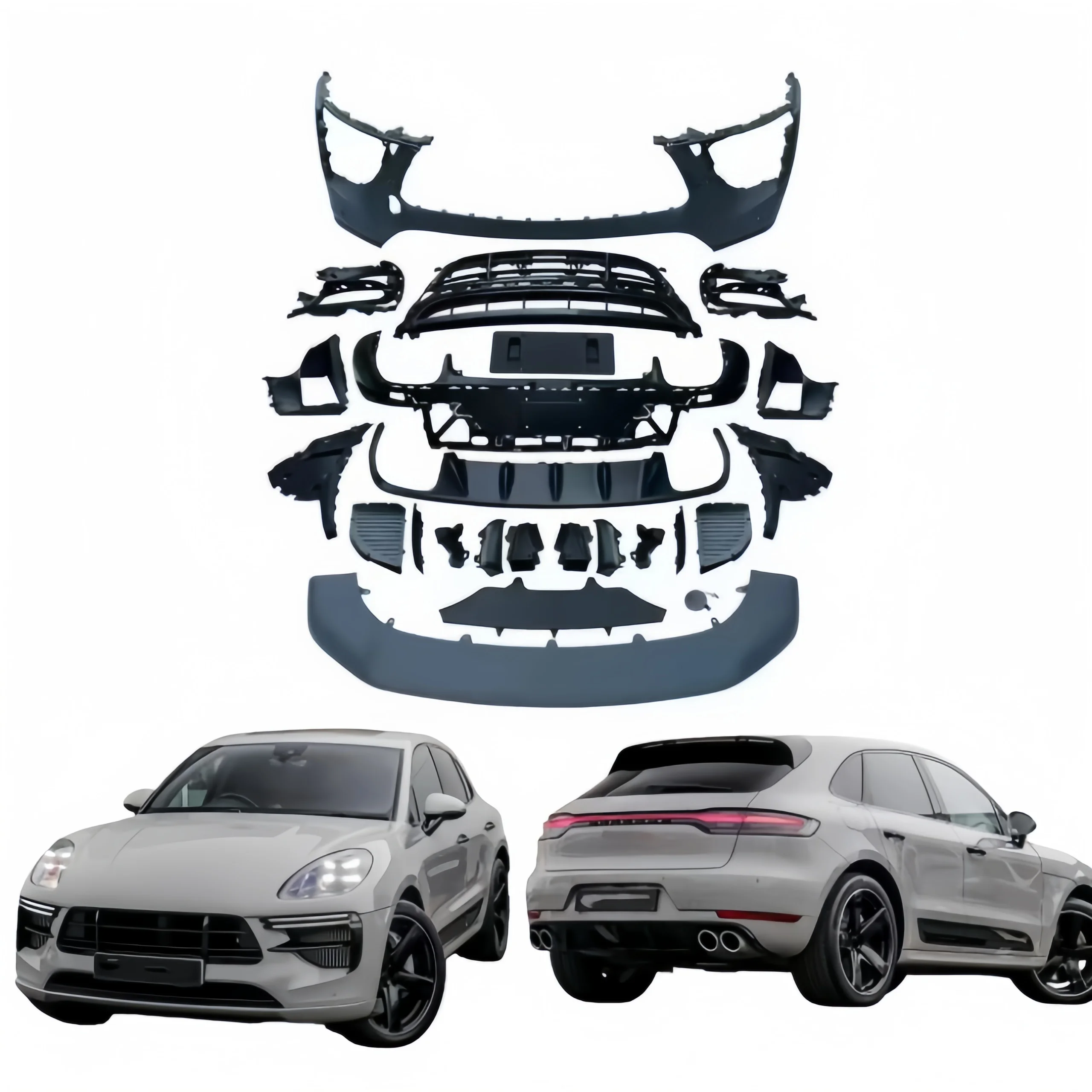 

STLF For 2014-2021 Macan TurboSD Style Front Bumper Body Kit Car Grille Upgrade
