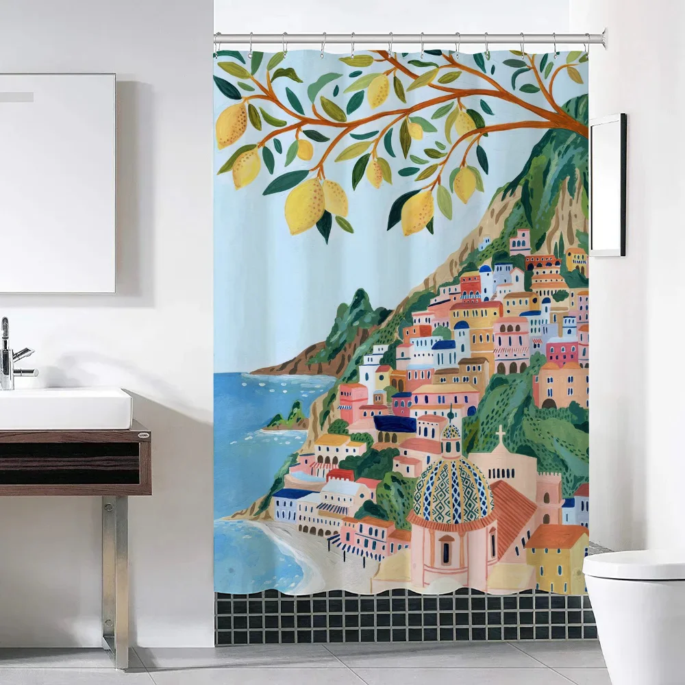 Travel Shower Curtains Bathroom Curtain for Quarto Folding Partition Accessories Bath Bedrooms Houses Rooms Waterproof the Home