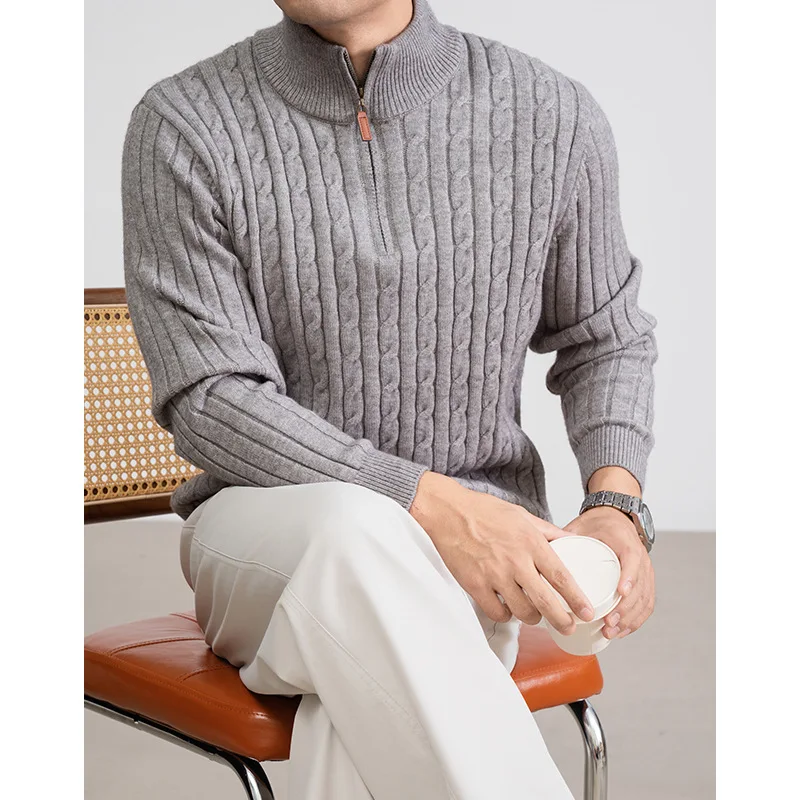 

Men's Half-High Sweater Autumn Winter Thickened Fashion Top Men