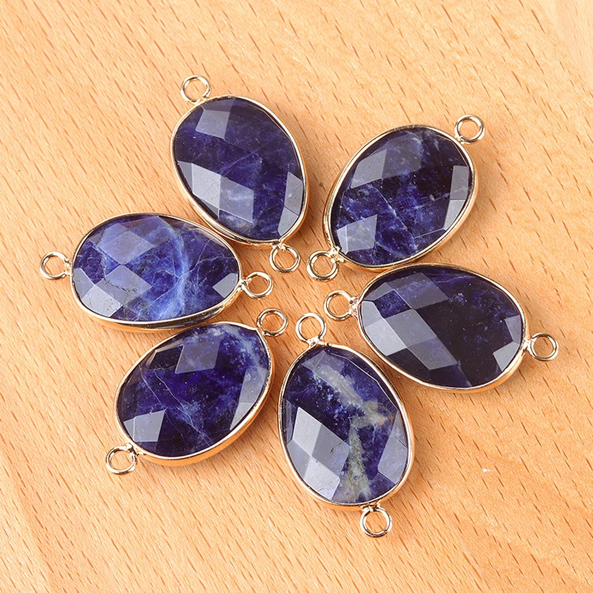 1pc Natural Stone Pendants Amethyst Clear Crystal Double Hole Connector for Jewelry Making Diy Necklace Bracelet Accessories