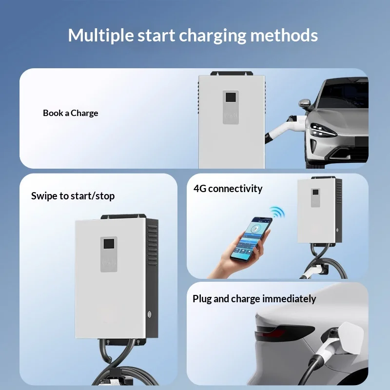 WKN 7KW DC Commercial Electric Vehicle Charging Pile White Interface 32A Output 9 Holes Household Operation Charging Station