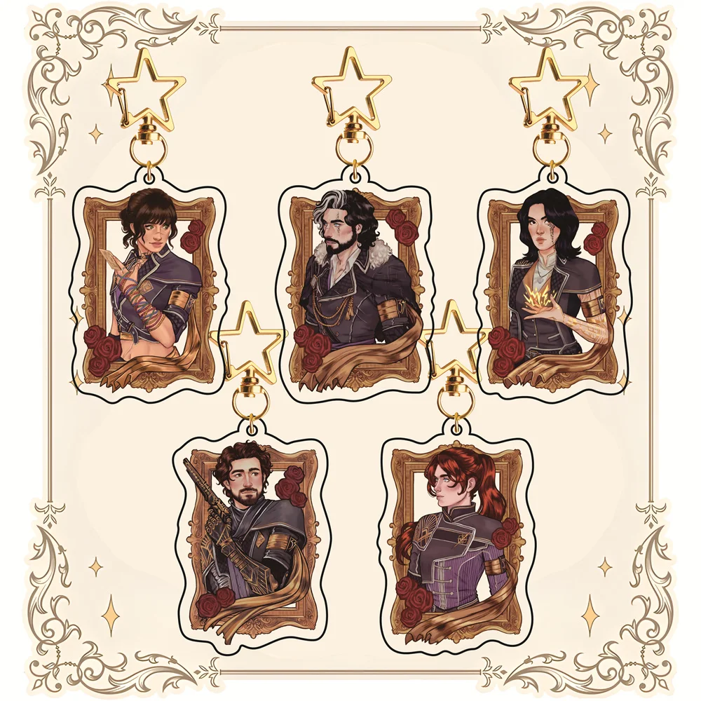 Clair Obscur Expedition 33 6cm Vintage Frame Style Acrylic Keychain  Game Pendant Bag Charm Collectible Gift for Fans