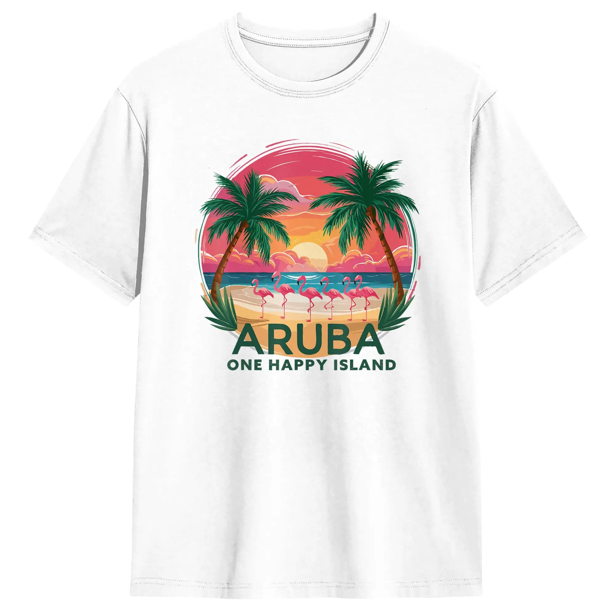 Couple T Shirt Aruba One Happy Island Souvenir T Shirts Popular  Summer Tee Shirt Vintage Pure Cotton Tops Gift Idea