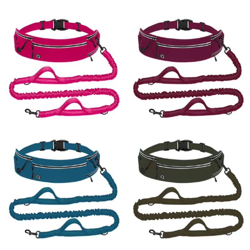 

Взрывозащищенный поводок для бега для собак, нейлоновый светоотражающий многофункциональный выдвижной спортивный поясной ремень, поводок для домашних животных