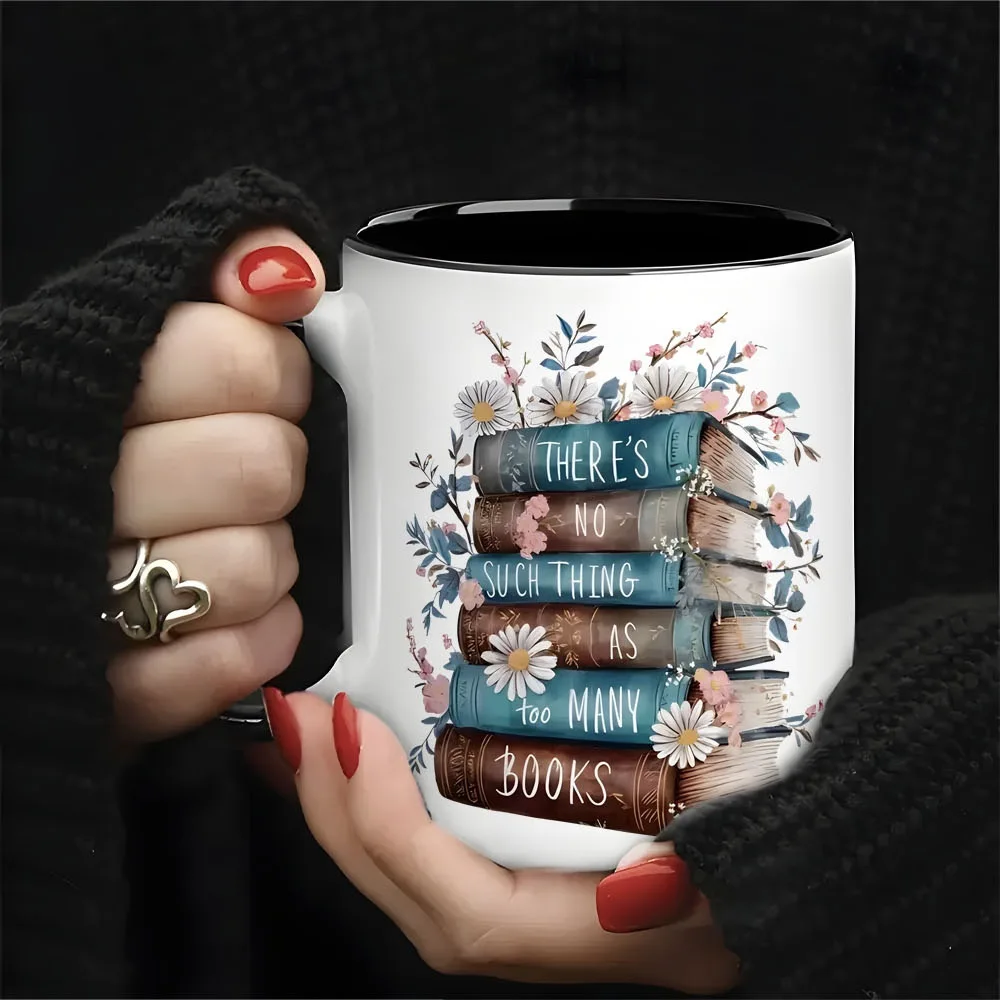 New color book book stacking coffee cup high value design birthday gift coffee cup breakfast ceramic cup