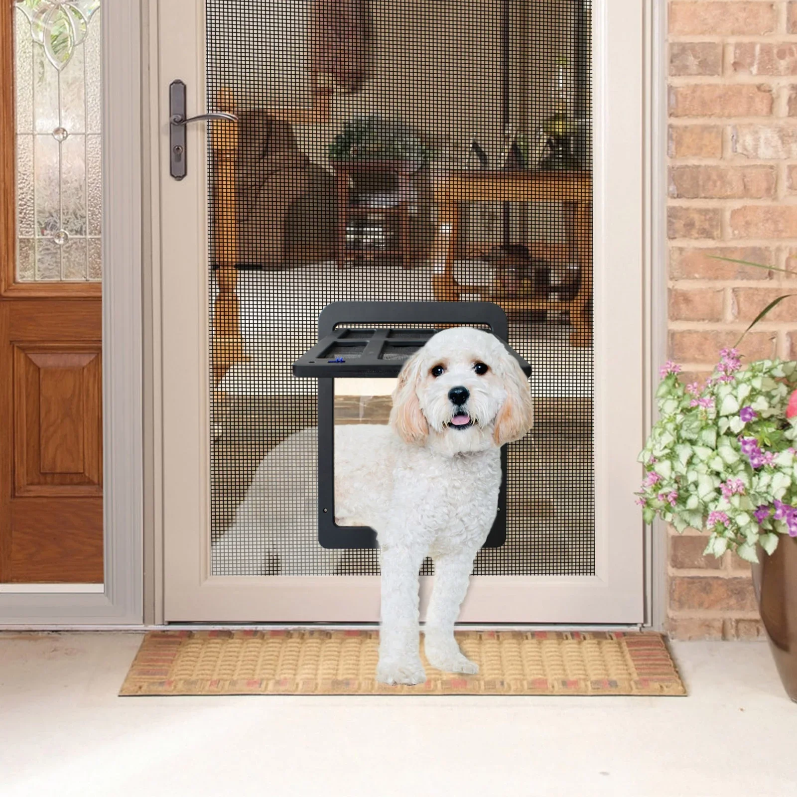 Pet Door Is Suitable For Screen Door Protection Dog Sliding With Magnetic Flip Automatic Pet Door, Puppy Door