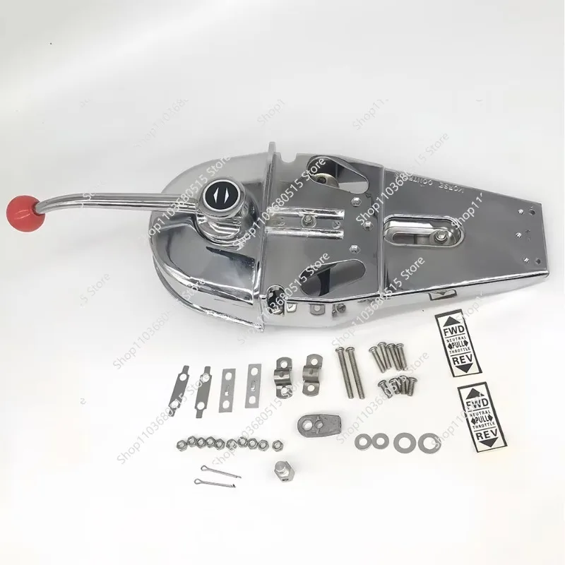 YK9 S Silver Chrome Boat Single Lever Engine Control Box Top Mount Marine Outboard High Quality