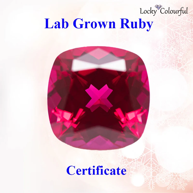 

Lab Grown Ruby Square Cushion Shape Wholesale Red Color Charms Selectable AGL Certificate Beads for Diy Jewelry Making Material