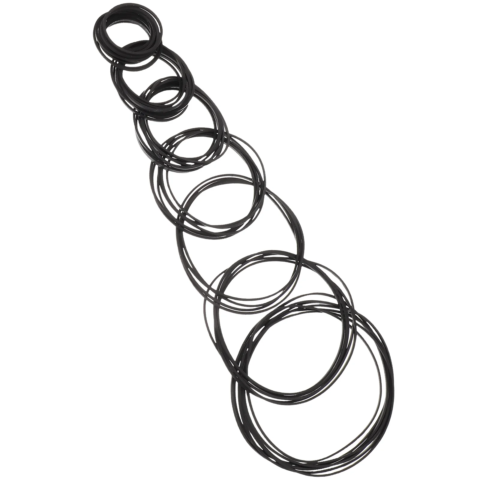 

50 Pcs Cassette Recorder Belts Tape Players Belts for Maintenance Black Rubber 1mm Folded 40 135mm Mixed DJ Equipment Portable