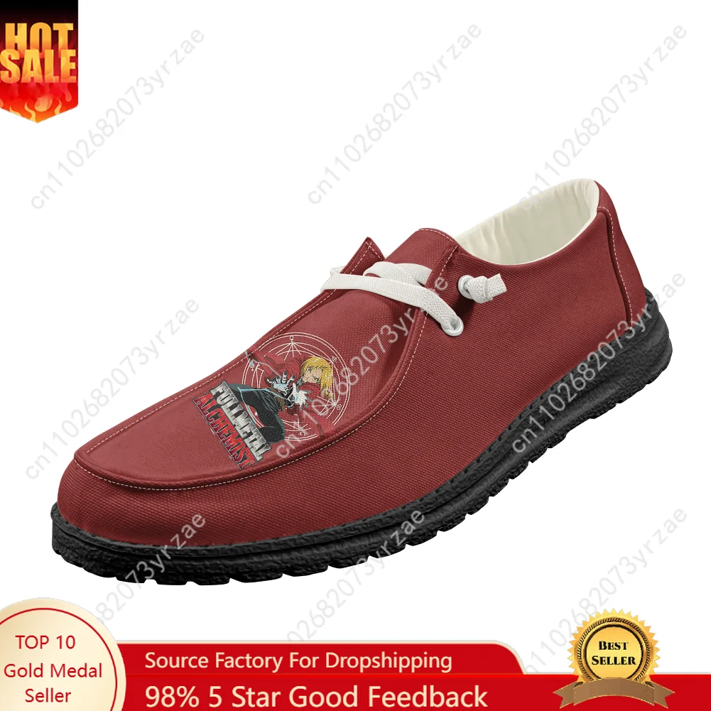 

Fullmetal Alchemist Casual Shoes Mens Womens Flat Footwear Indoor Outdoor Lightweight Shoes Popular Patterns Customized Shoes