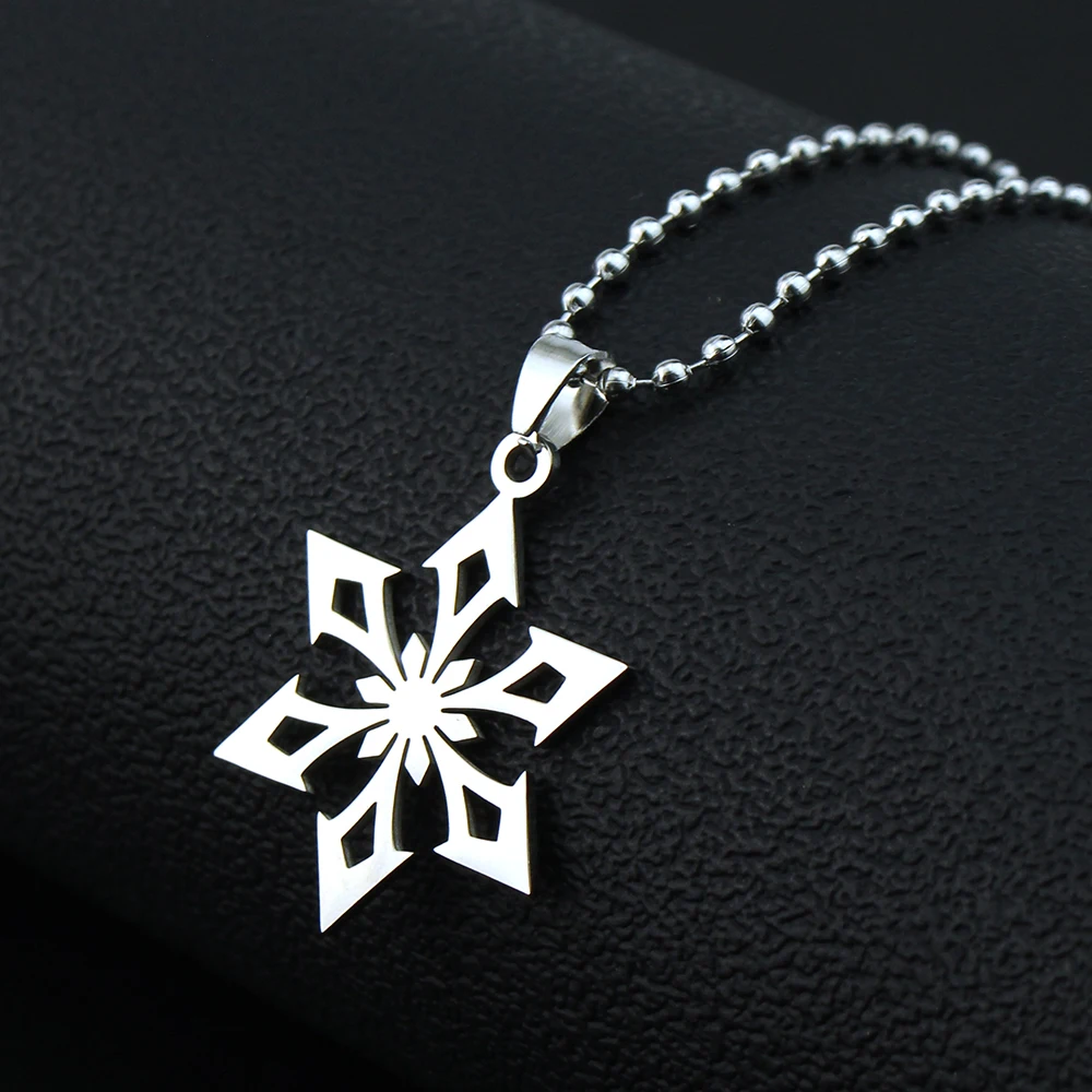 Fashion Jewelry Snowflake Symbol Stainelss Steel Necklace for Men Women Collar Jewelry Gift