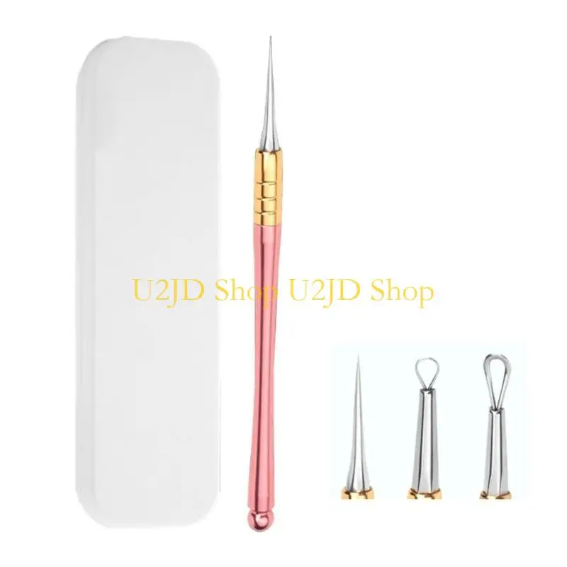 U2JD 3 in 1 acnes gereedschapset voor Blackhead en Pimple Removal met precieze pincet